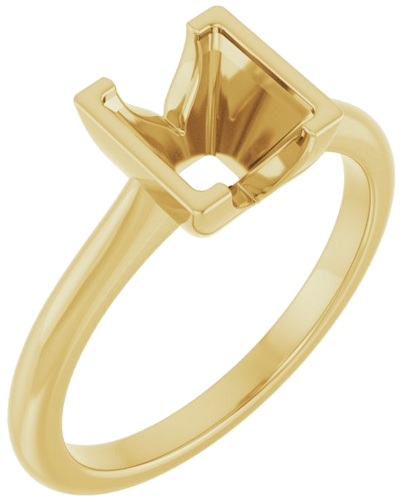 14K Yellow 6x6 mm Square Solitaire Engagement Ring Mounting (1)