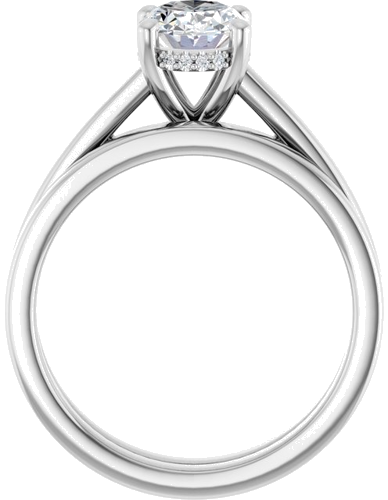 Sužadėtuvių Žiedas „Hidden Halo-Style“ 14k white gold Oval 8mm x 6mm (7)