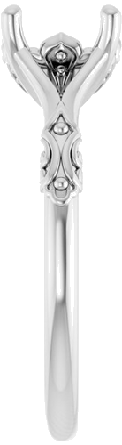 Sužadėtuvių Žiedas „Solitaire Sculptural“ 14k white gold Oval 8mm x 6mm (4)