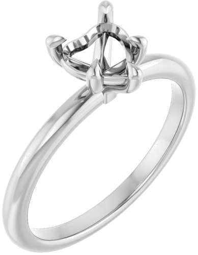 Sužadėtuvių Žiedas „Claw-Prong“ 14k white gold Heart 6mm (1)