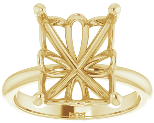 Sužadėtuvių Žiedas „Solitaire“ 417 Geltonojo Aukso Emerald 12mm x 10mm (3)