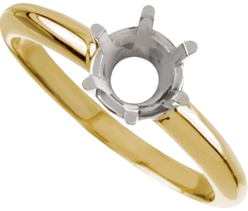 Sužadėtuvių Žiedas „Solitaire“ 14k yellow/white gold Round 10mm (5)