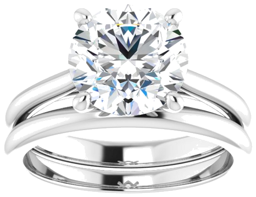 18K White 8.8 mm Round Solitaire Engagement Ring Mounting (8)