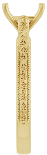 Sužadėtuvių Žiedas „Solitaire Sculptural“ 14k yellow gold Oval 9mm x 7mm (4)