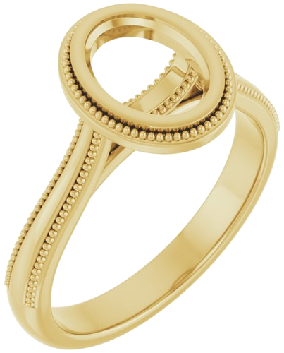 14K Yellow 8 x 6 mm Oval Engagement Ring Mounting (1)