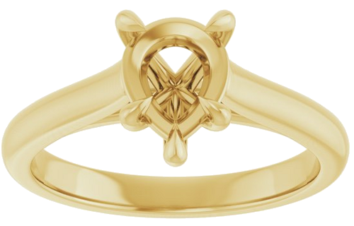 Sužadėtuvių Žiedas „Claw-Prong“ 14k yellow gold Pear 8mm x 6mm (3)