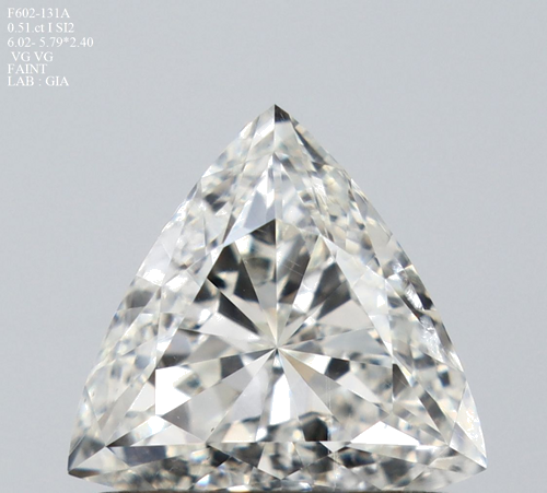 0.51 carat I-SI2 Natūralus Triangular Deimantas (1)