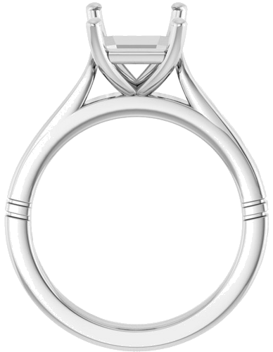 Sužadėtuvių Žiedas „Solitaire“ 14k white gold Emerald 10mm x 8mm (2)