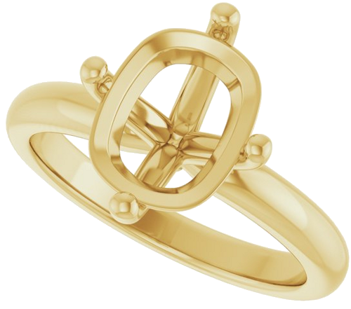 Sužadėtuvių Žiedas 14k yellow gold Elongated Cushion 10mm x 8mm (5)
