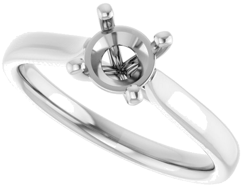 Platinum 5.8 mm Round Engagement Ring Mounting (5)