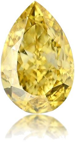 0.39 carat Fancy Intense Yellow-SI1 Natūralus Pear Deimantas (1)