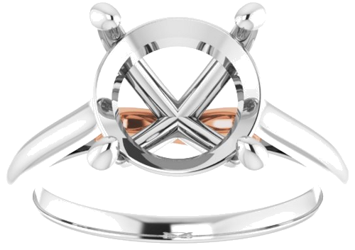 Sužadėtuvių Žiedas „Infinity-Inspired“ 585 Baltojo Ir Rožinis Aukso Round 10mm (3)