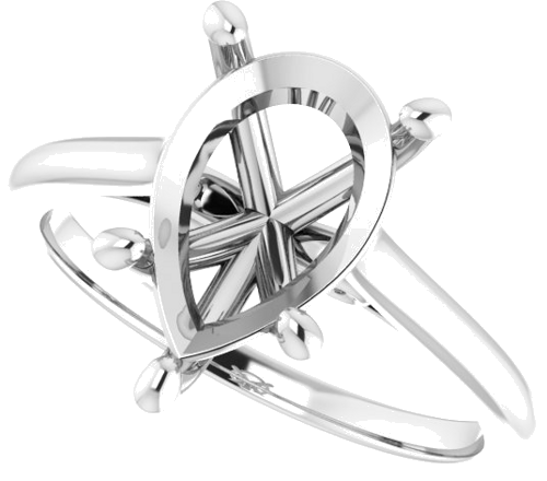 Sužadėtuvių Žiedas „Infinity-Inspired“ 585 Baltojo Aukso Pear Shape 12mm x 8mm (5)