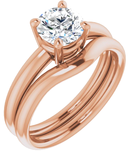 Sužadėtuvių Žiedas „Solitaire“ 14k rose gold Round 6.5mm (6)