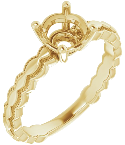 Sužadėtuvių Žiedas „Solitaire“ 585 Geltonojo Aukso Round 6.5mm (1)