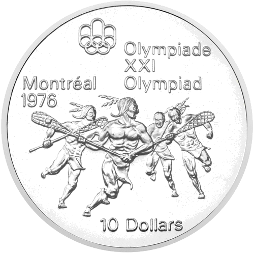 10 Dolerių Oliampiada Kanada 1974 sidabrinė moneta (1)