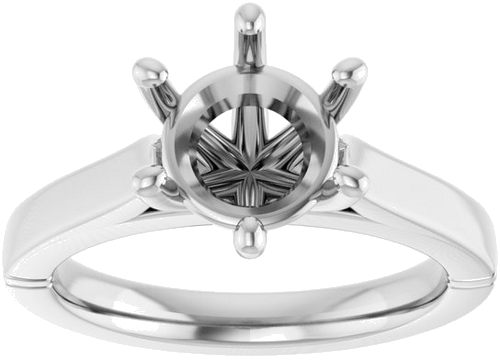 Sužadėtuvių Žiedas „Solitaire“ 14k white gold Round 8.2mm (3)