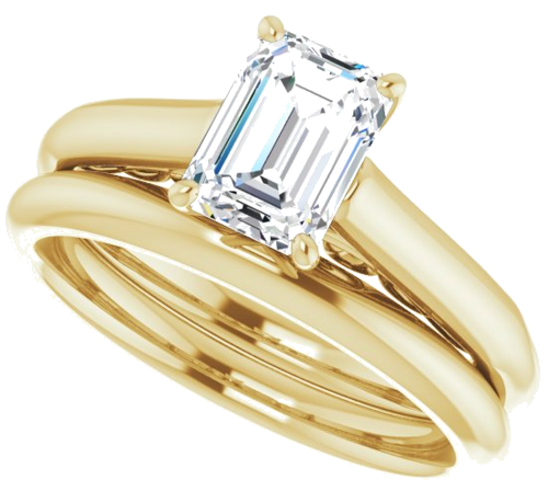 Sužadėtuvių Žiedas „Sculptural“ 14k yellow gold Emerald 7mm x 5mm (10)