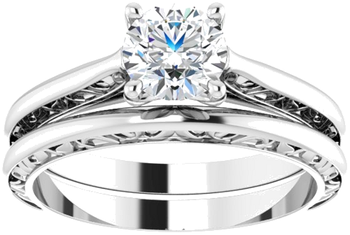 Sužadėtuvių Žiedas „Solitaire Sculptural“ 14k white gold Round 5.8mm (8)