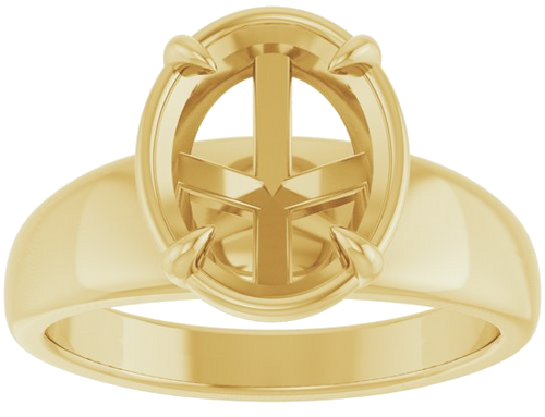 Sužadėtuvių Žiedas „Claw-Prong Solitaire Bezel-Style“ 14k yellow gold Oval 10mm x 8mm (3)