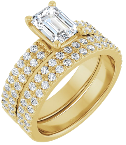 Sužadėtuvių Žiedas „Solitaire“ 14k yellow gold Emerald 7mm x 5mm (1)