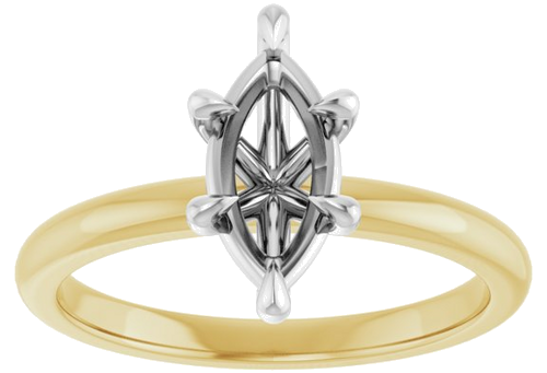 Sužadėtuvių Žiedas „Claw-Prong“ 14k yellow/white gold Marquise 10mm x 5mm (3)