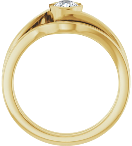 Sužadėtuvių Žiedas „Half-Bezel Solitaire“ 14k yellow gold Pear 6.5mm x 4.5mm (7)