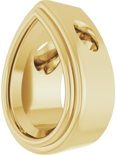 Pakabukas „Bezel-Set Solitaire“ 10k yellow gold Pear 6mm x 4mm (2)