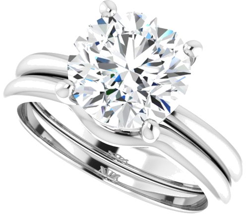 Sužadėtuvių Žiedas 14k white gold Round 8.8mm (10)