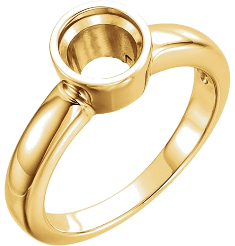 14K Yellow 6.5 mm Round Solitaire Engagement Ring Mounting (1)