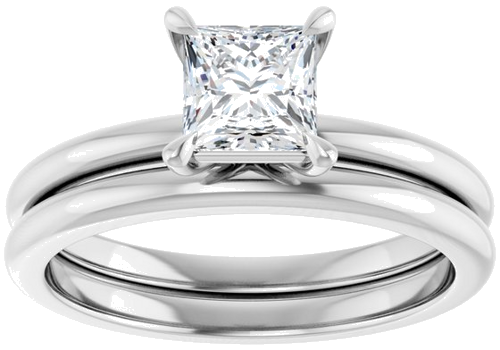 Sužadėtuvių Žiedas „Claw-Prong“ 10k white gold Square 5mm (8)