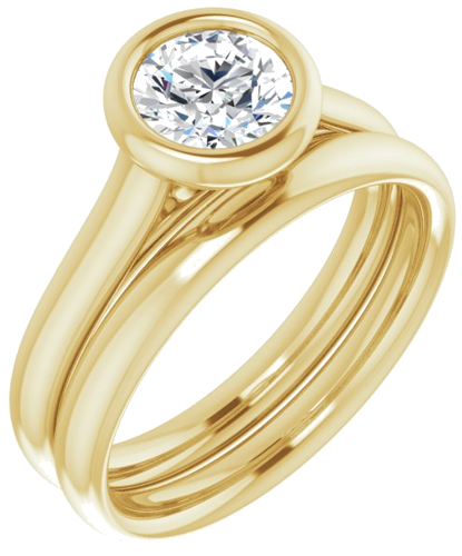 Sužadėtuvių Žiedas „Bezel-Set Solitaire“ 10k yellow gold Round 6mm (6)