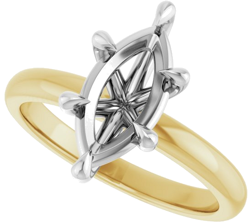 Sužadėtuvių Žiedas „Claw-Prong“ 14k yellow/white gold Marquise 12mm x 6mm (5)