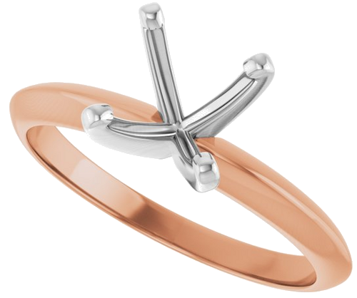 Sužadėtuvių Žiedas „Light Solitaire“ 585 Baltojo Ir Rožinis Aukso Round 7.3mm x 7.7mm (5)