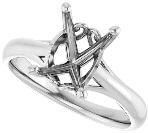 Sužadėtuvių Žiedas „Solitaire“ 14k white gold Emerald 9mm x 7mm (5)