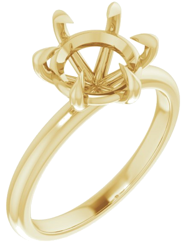 14K Yellow 8.8 mm Round Solitaire Engagement Ring Mounting (1)