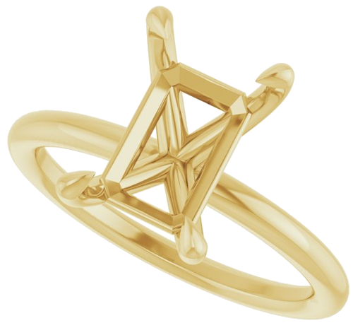 Sužadėtuvių Žiedas „Claw-Prong Solitaire“ 10k yellow gold Emerald 10mm x 7mm (5)