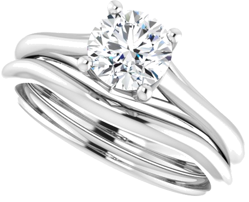 14K White 6 mm Round Solitaire Engagement Ring Mounting (10)