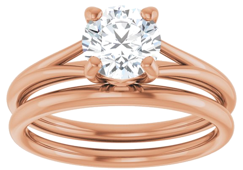 Sužadėtuvių Žiedas „Solitaire“ 14k rose gold Round 6.5mm (8)