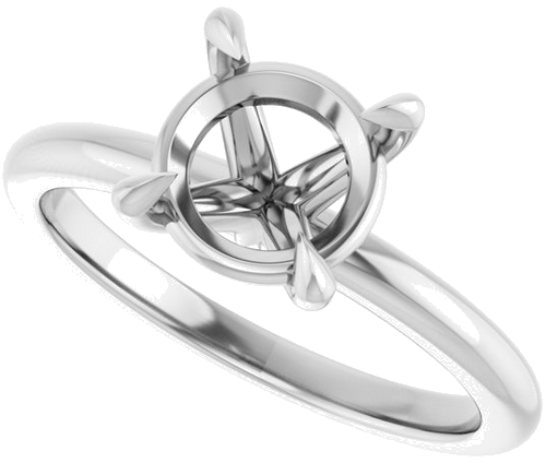 Sužadėtuvių Žiedas „Claw-Prong“ 950 Platinos Round 8mm (5)