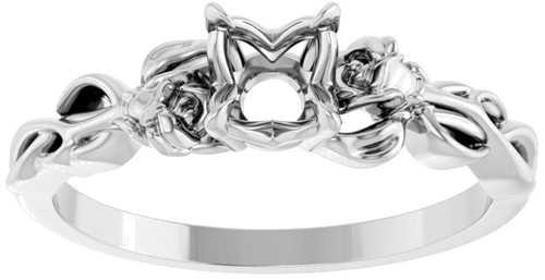 Sužadėtuvių Žiedas „Claw-Prong Solitaire“ 14k white gold Round 5.2mm (3)