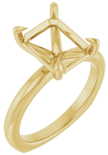 Sužadėtuvių Žiedas „Claw-Prong Euro Shank“ 14k yellow gold Emerald 10mm x 8mm (1)