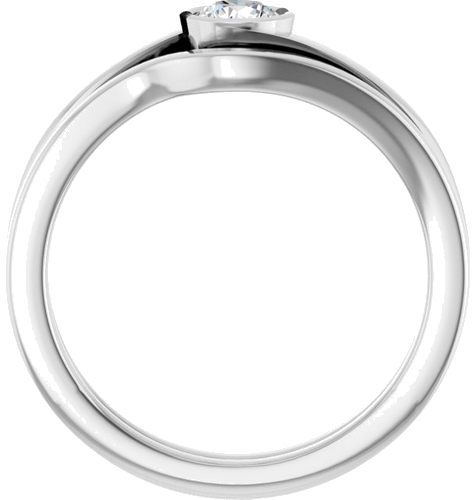 Sužadėtuvių Žiedas „Half-Bezel Solitaire“ 14k white gold Round 4.1mm (7)