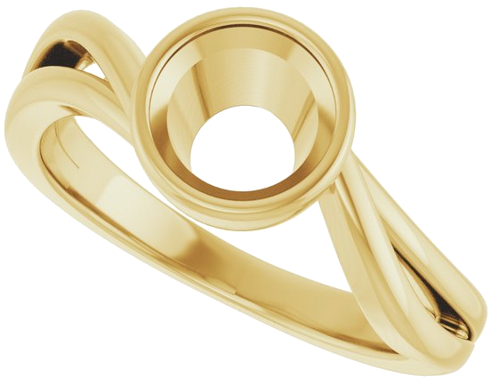 Sužadėtuvių Žiedas „Bezel-Set“ 14k yellow gold Round 6.5mm (5)