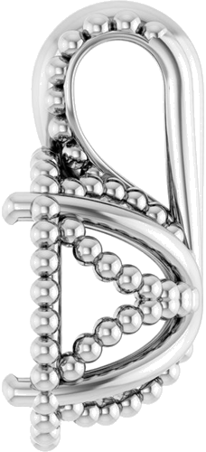 Pakabukas „Beaded“ 14k white gold Round 8mm (3)