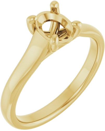 Sužadėtuvių Žiedas „Solitaire“ 585 Geltonojo Aukso Oval 7mm x 5mm (1)