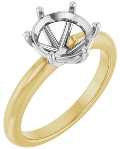 Sužadėtuvių Žiedas 14k yellow/white gold Round 8.8mm (1)