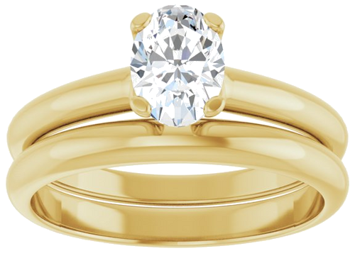 14K Yellow 7x5 mm Oval Solitaire Engagement Ring Mounting (8)