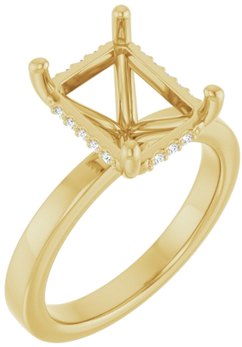 Sužadėtuvių Žiedas „Hidden Halo-Style“ 14k yellow gold Emerald 10mm x 8mm (1)