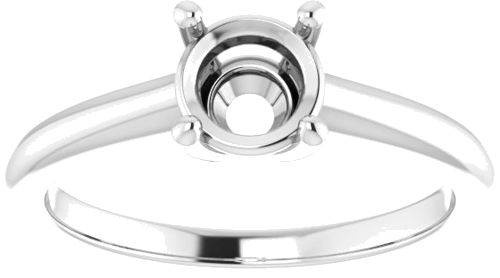 Sužadėtuvių Žiedas „V-End Prong“ 14k white gold Round 6mm (3)